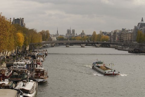 La Seine,quai des Tuileries,Notre-Dame,cathedrale,péniches